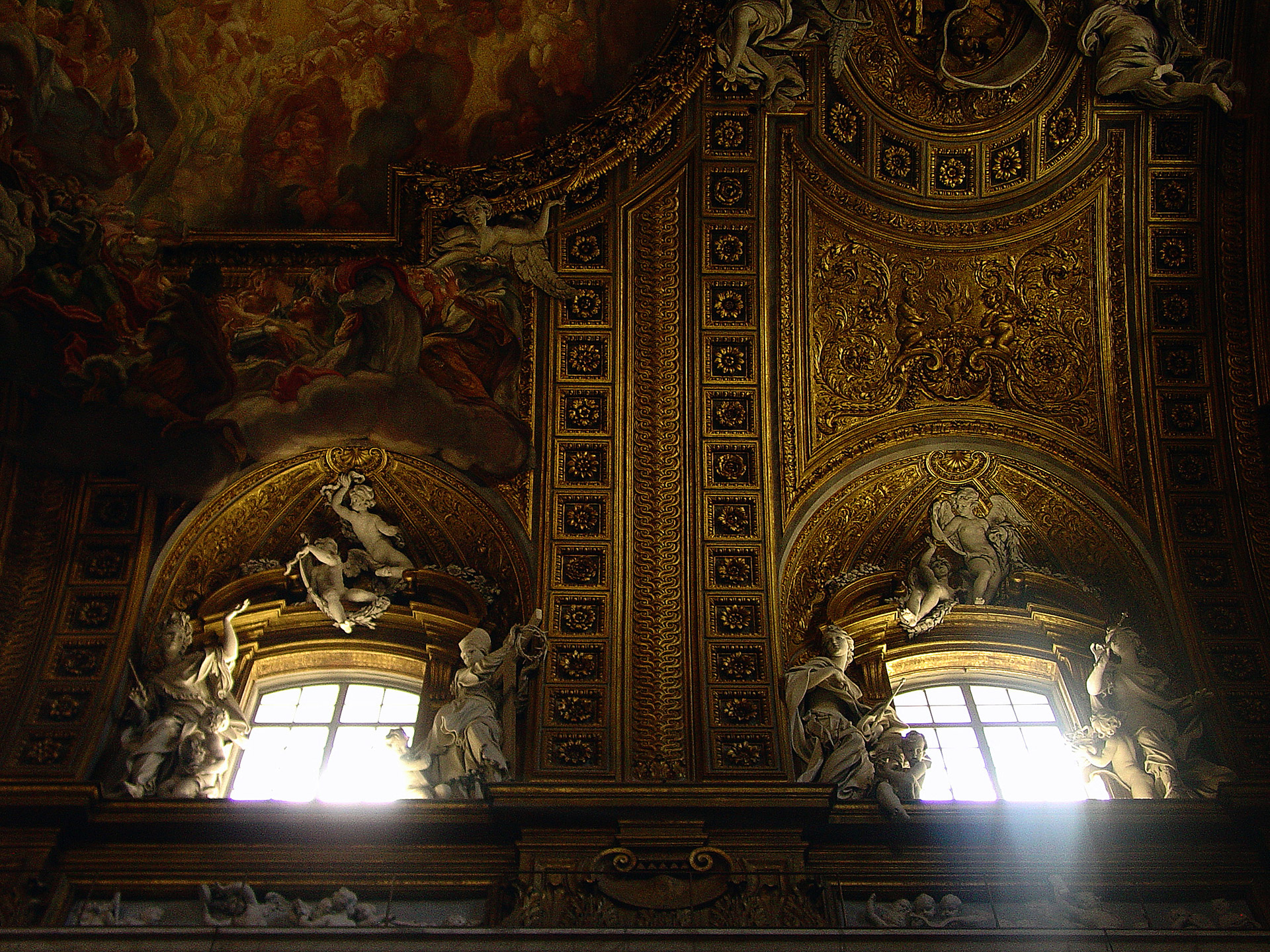Rzym, kościół Il Gesu, barok, sklepienie, Włochy, podróże, podróże po Europie, fotografia Monika Turska