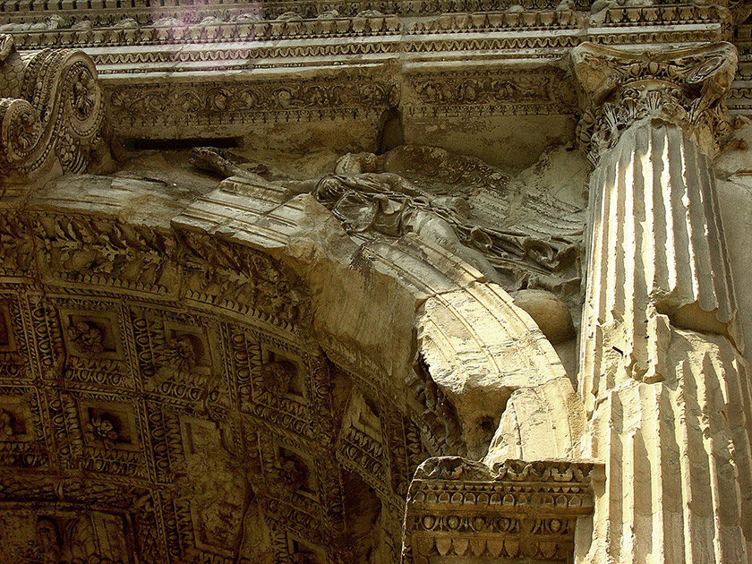 architektura, Rzym, łuk Tytusa, łuk triumfalny, antyk, podróże, podróże po Europie, fotografia Monika Turska