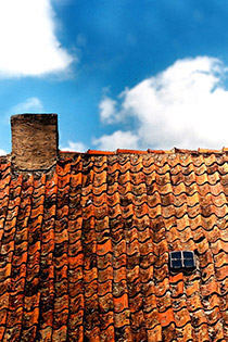 Mazurskie dachy, Reszel, dach, niebo, podróże, podróże po Polsce, fotografia Monika Turska