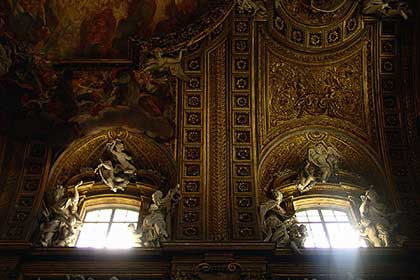 Rzym, kościół Il Gesu, barok, sklepienie, Włochy, podróże, podróże po Europie, fotografia Monika Turska